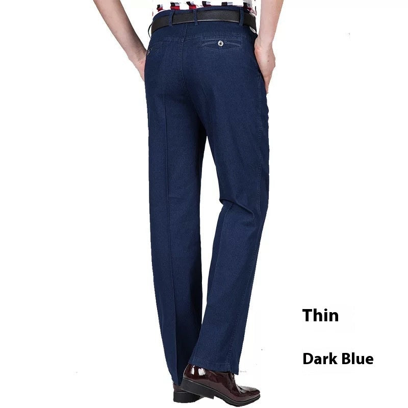 Men's Jeans High Waist Loose Casual Denim Trousers Denim Trousers
