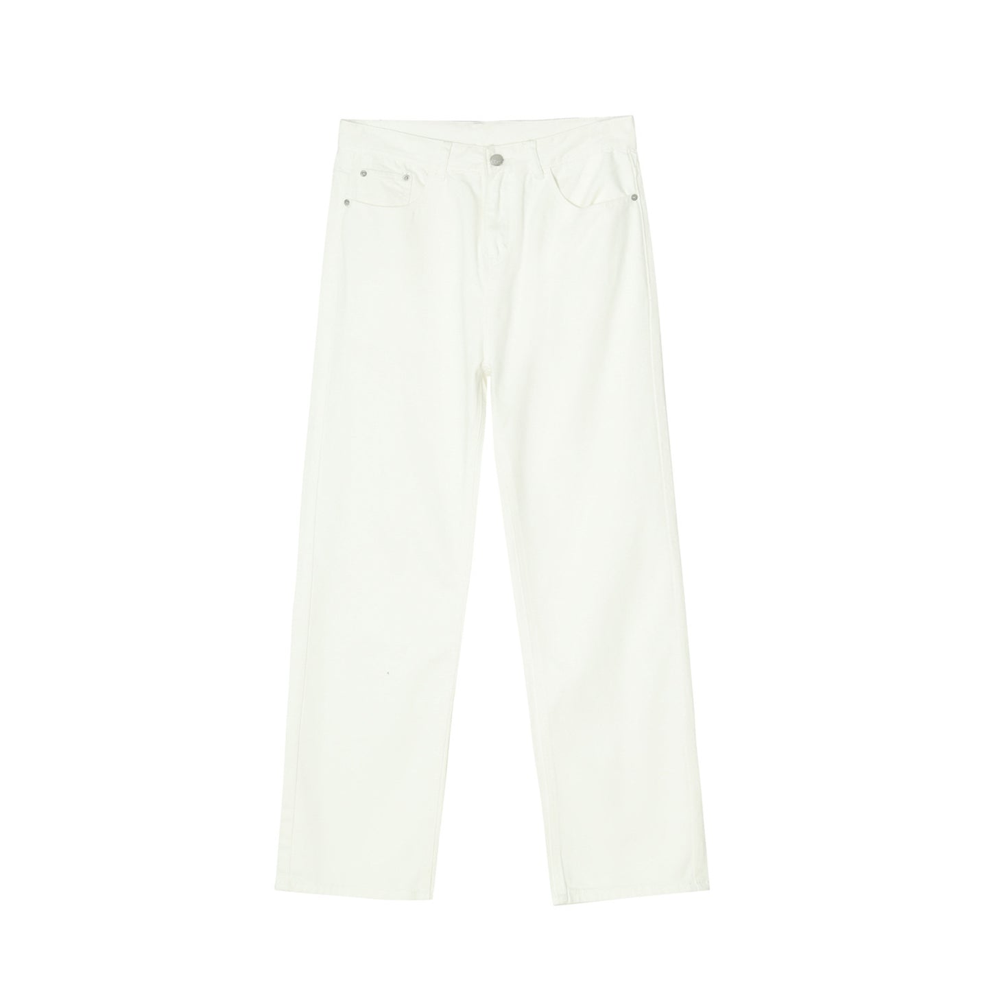 Black And White Basic Simple Jeans Men's Slim Trousers