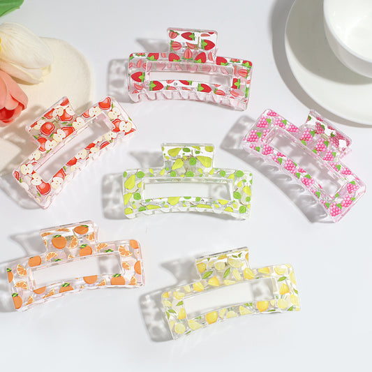 Transparent Fruit Grip Simple Commute All-match Updo Hairpin
