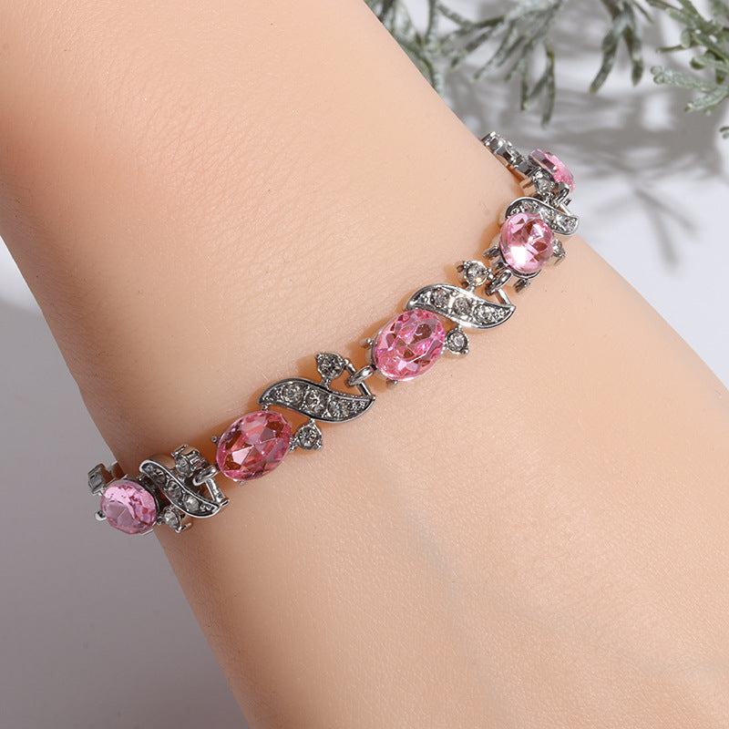 Rainbow Color Cross-shaped Jewelry Zircon Bracelet