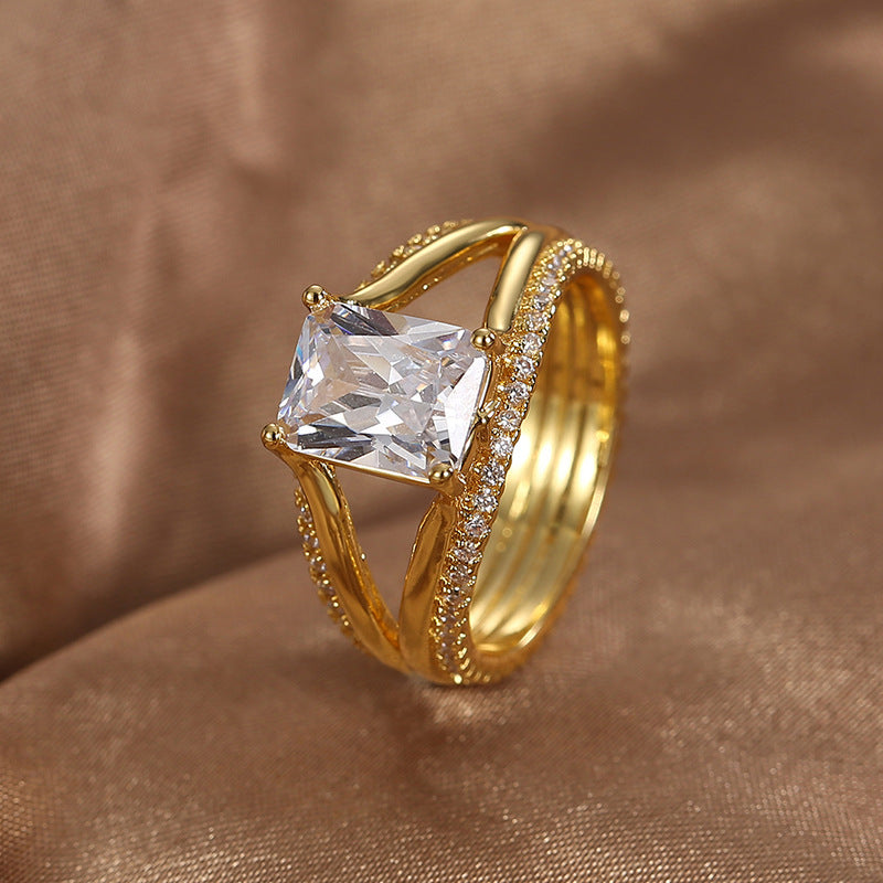 European And American Simple Special Interest Light Luxury Design Sense All-match Ring Women