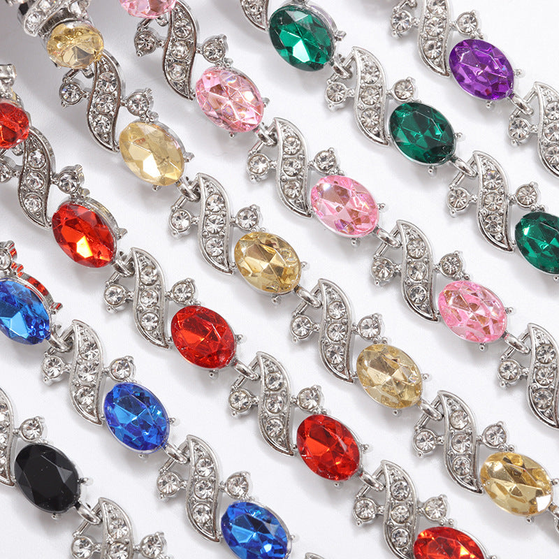 Rainbow Color Cross-shaped Jewelry Zircon Bracelet