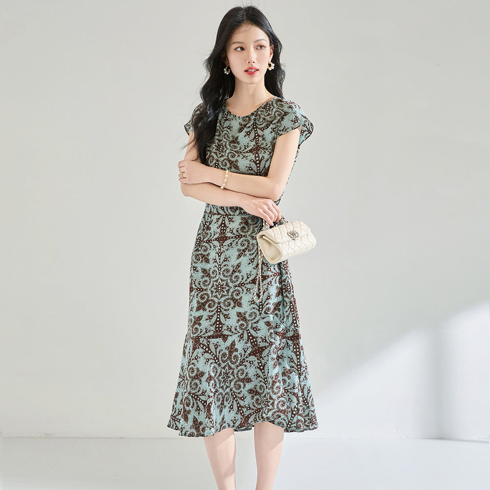 New French Style Temperament Floral Print Dress