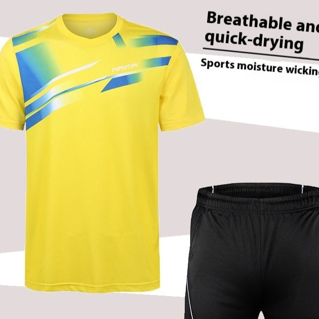 Badminton Suit Set Summer Short Sleeved Top Men's And Women's Lapel