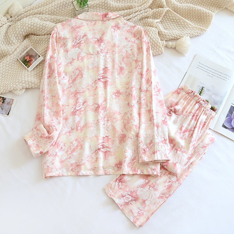 Elegant Ink Painting Long Sleeve Trousers Suit