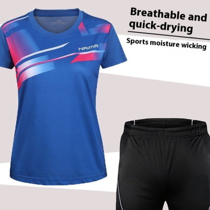 Badminton Suit Set Summer Short Sleeved Top Men's And Women's Lapel