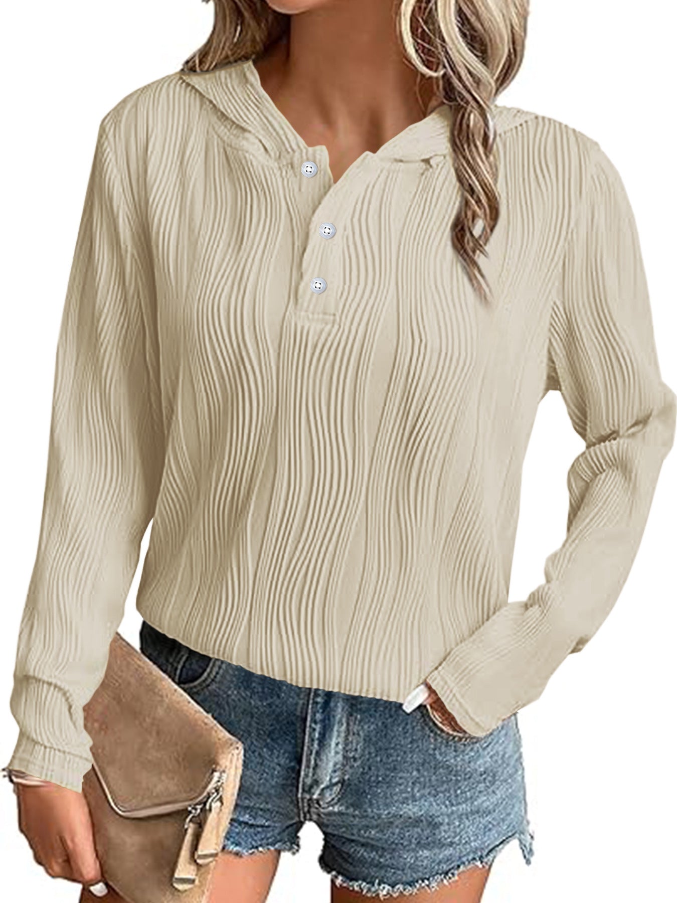 Hooded Sweater Coat Women's Casual Off-shoulder Top
