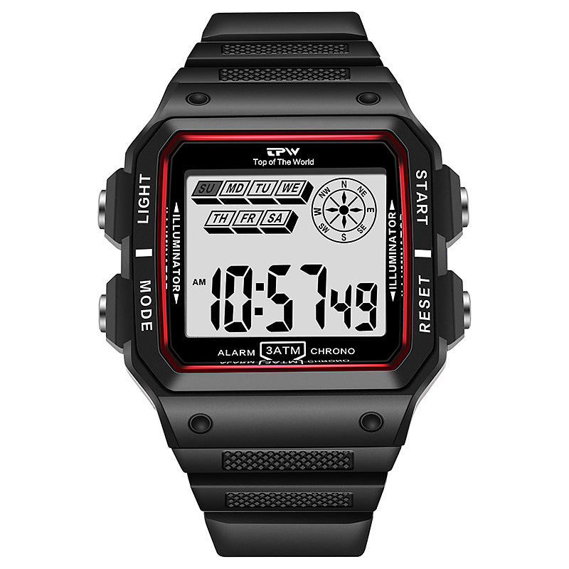 Student Fashion Watch Couple Square Waterproof Luminous Multifunctional Sports